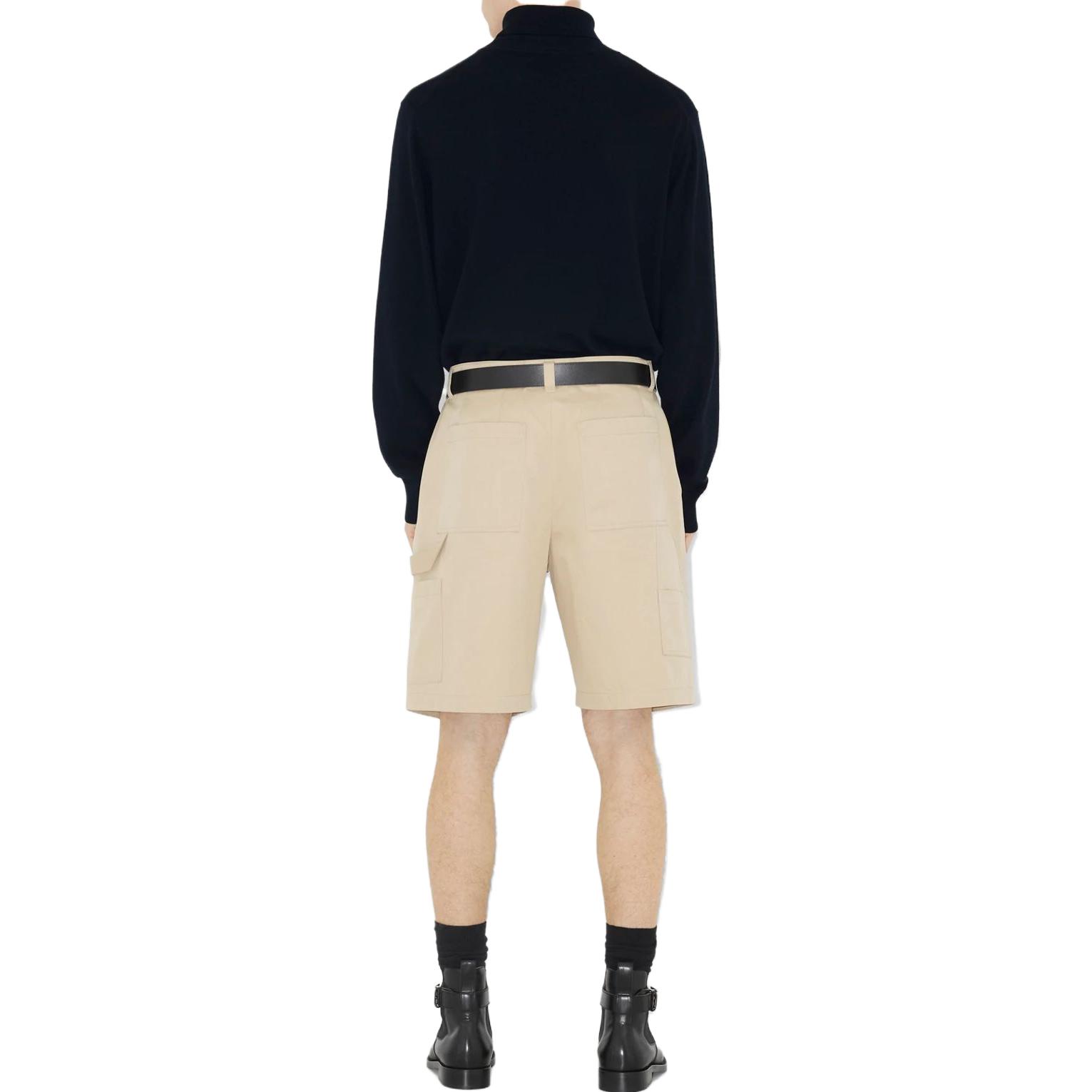 Shop 버버리 SS23 자수 승마 로고 캐주얼 반바지 - 카멜 색상 80706021