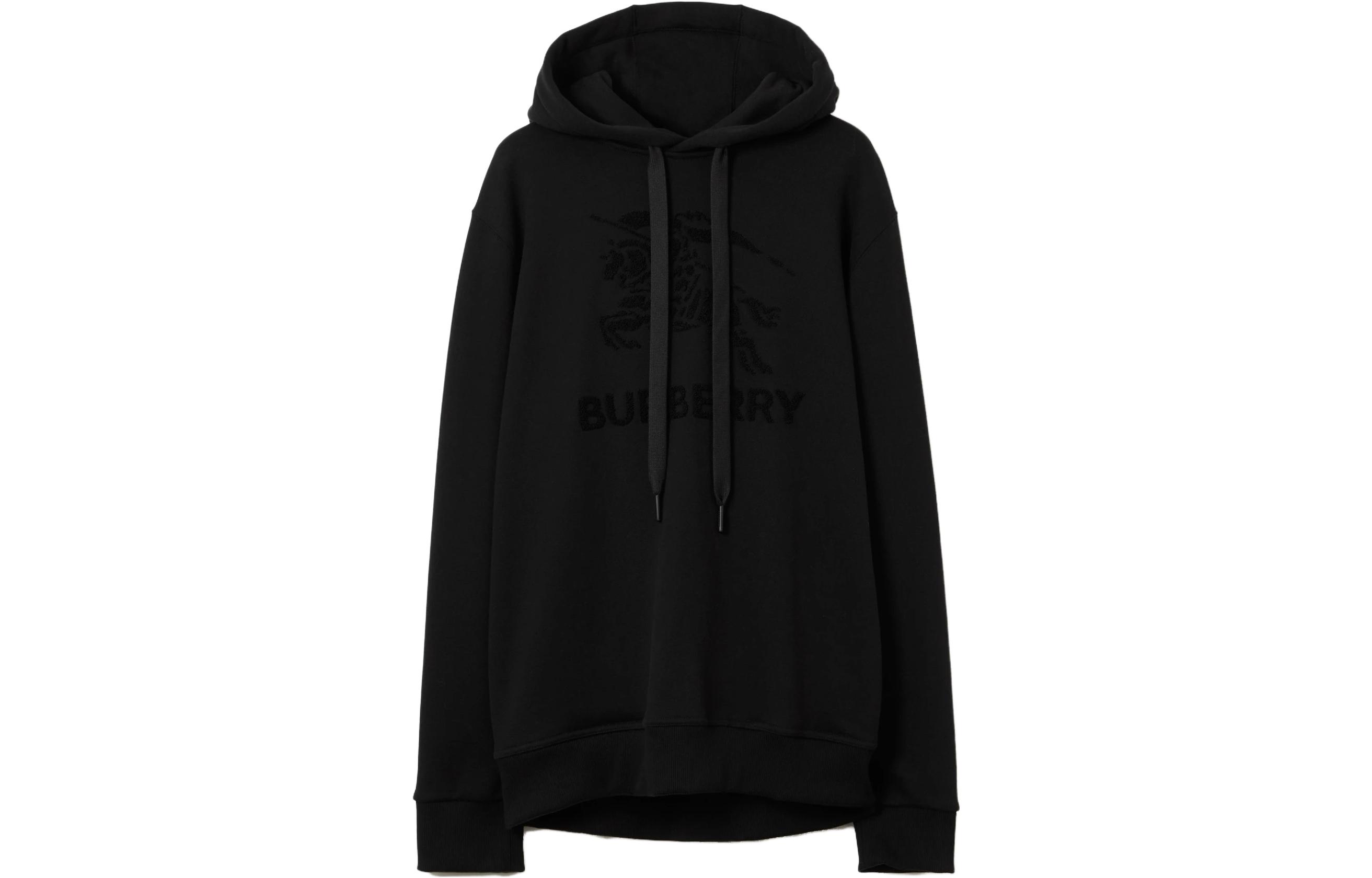 Burberry SS23  Embroidered Pullover Hooded Sweatshirt Black 80714551