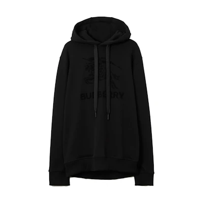 Burberry SS23 Embroidered Pullover Hooded Sweatshirt Black 80714551