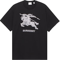 Burberry SS23 Equestrian Knight Embroidered Black Short Sleeve T-Shirt 80727751 Burberry SS23 Equestrian Knight Embroidered Black Short Sleeve T-Shirt 80727751