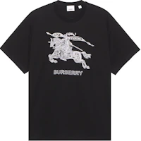 Order Burberry SS23 Camiseta Negra Bordada Caballero Ecuestre de Manga Corta. 80727751