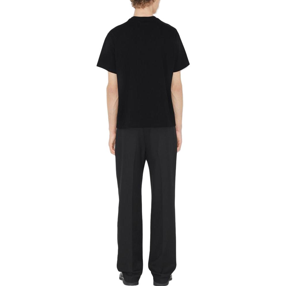 Purchase Burberry SS23  Equestrian Knight Embroidered Black Short Sleeve T-Shirt 80727751