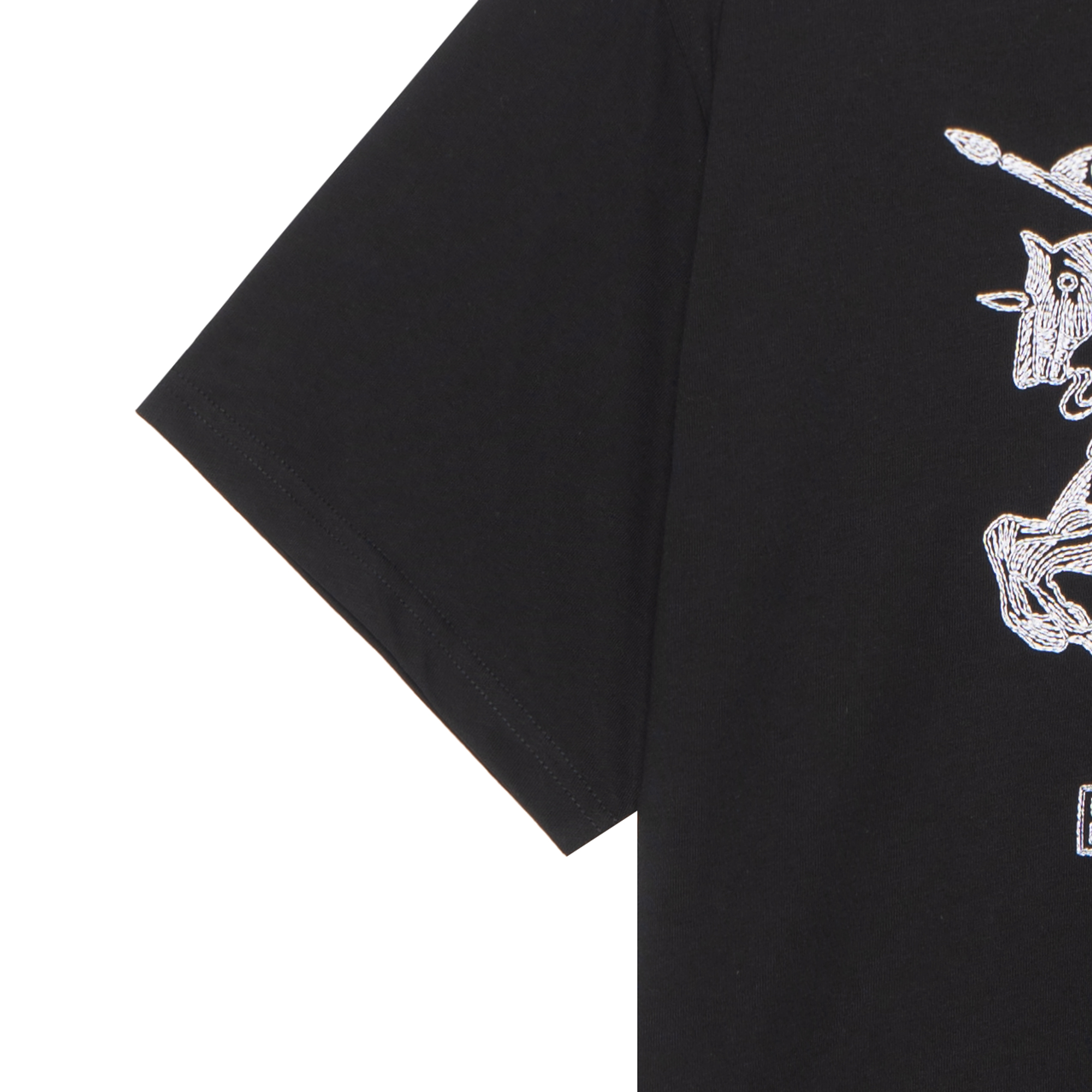 Sizing Burberry SS23  Equestrian Knight Embroidered Black Short Sleeve T-Shirt 80727751