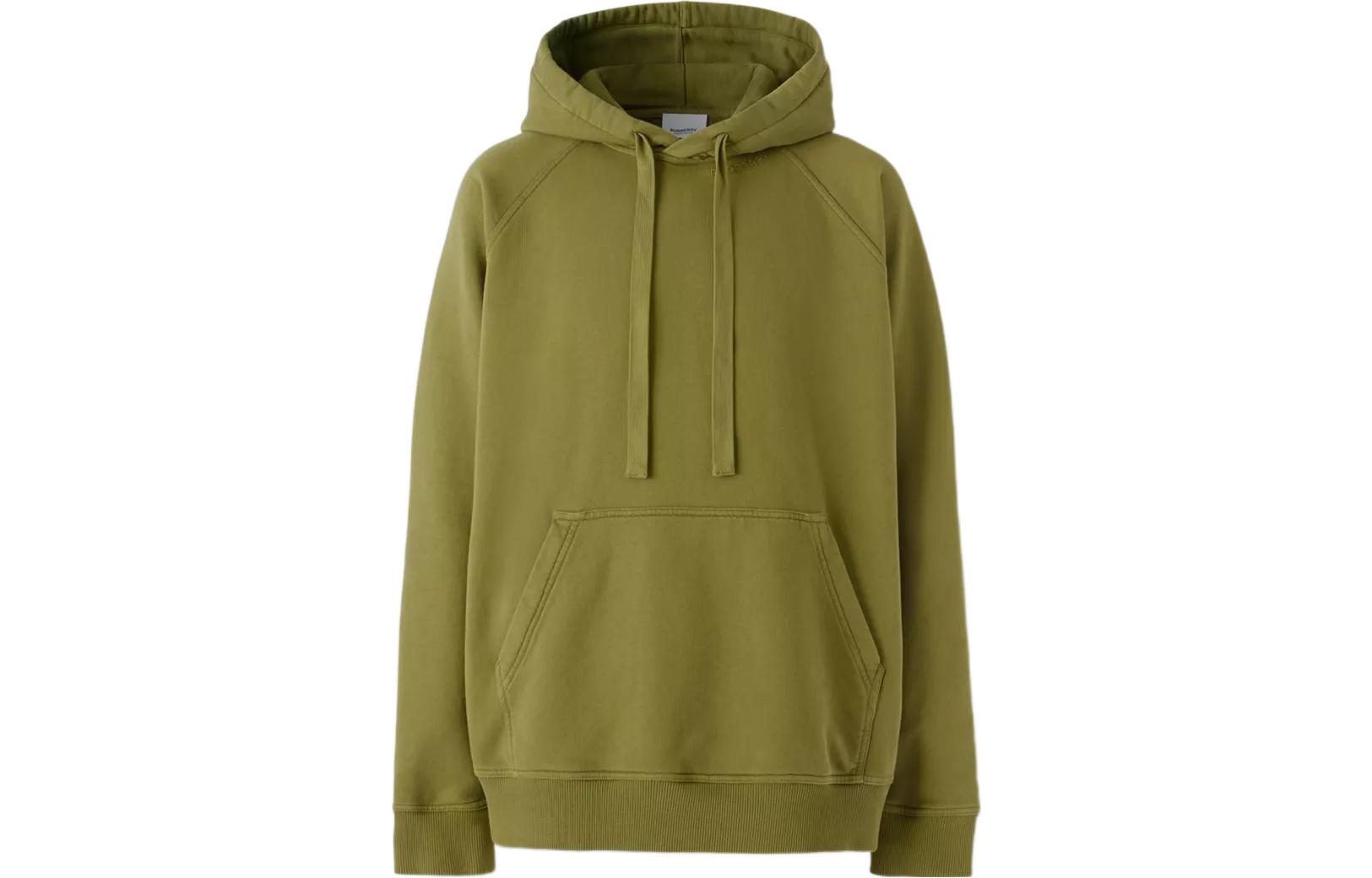 Burberry SS23  Green Solid Color Pullover Hoodie Long Sleeve Casual Wear 80651311