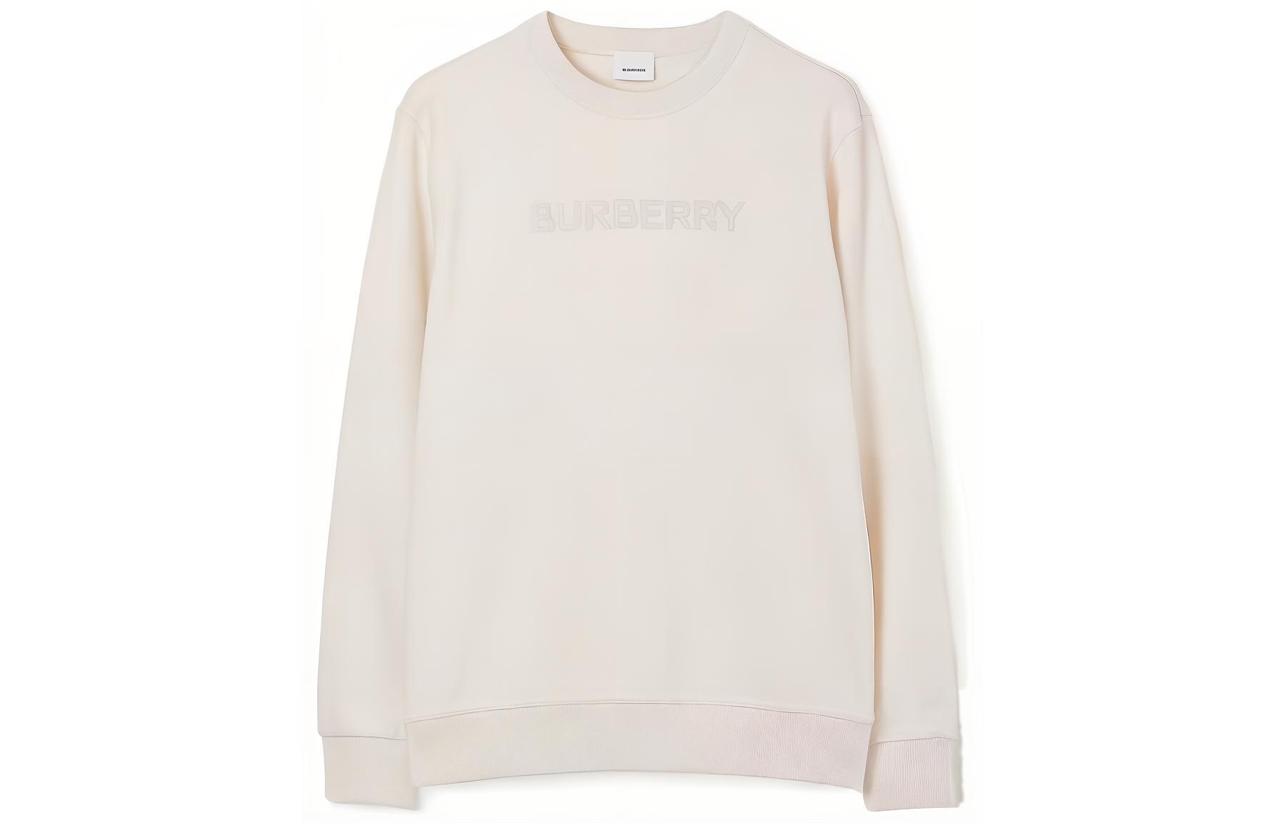 Burberry SS23  Grey White Logo Print Loose Fit Casual Sweatshirt. 80687101