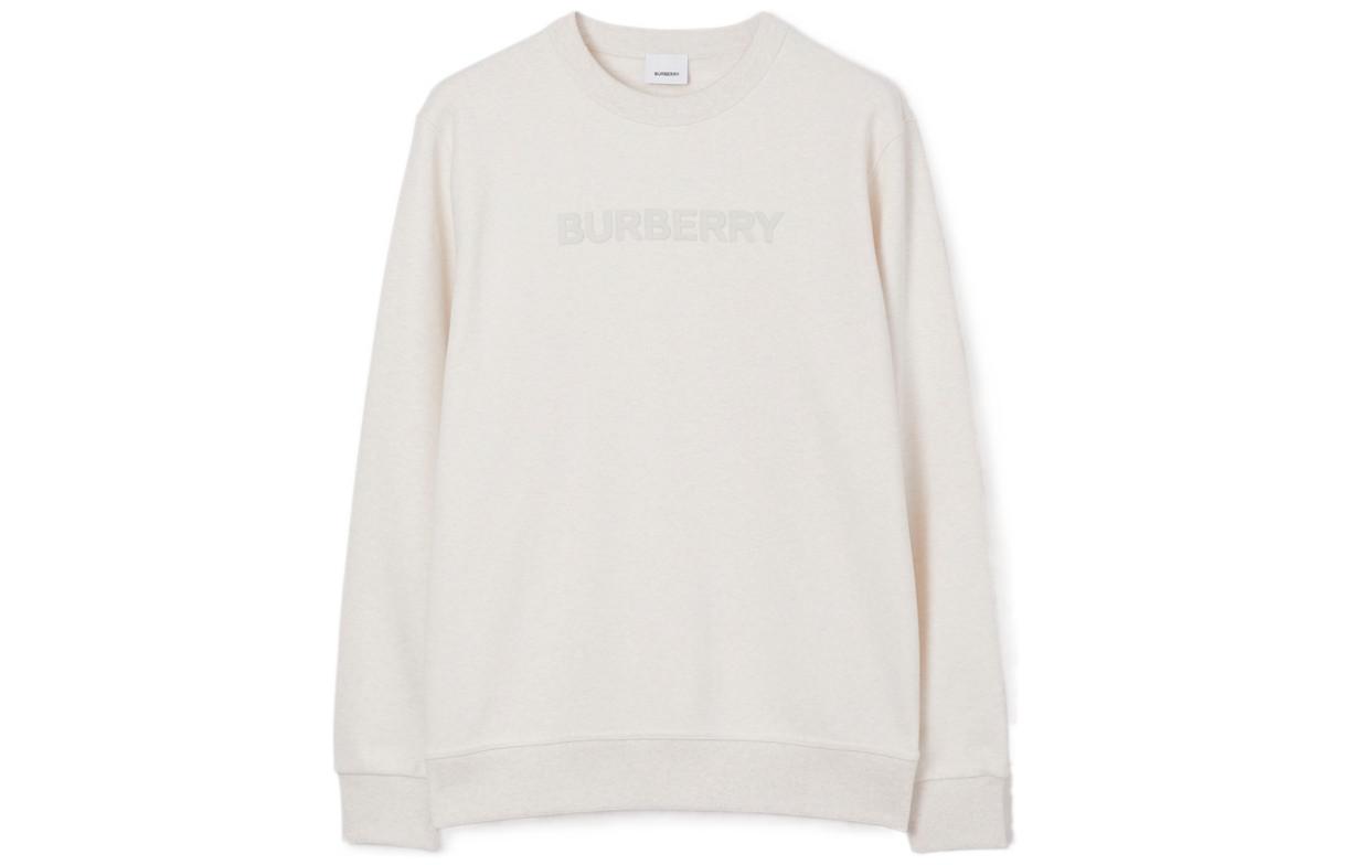 Order Burberry SS23  Grey White Logo Print Loose Fit Casual Sweatshirt. 80687101