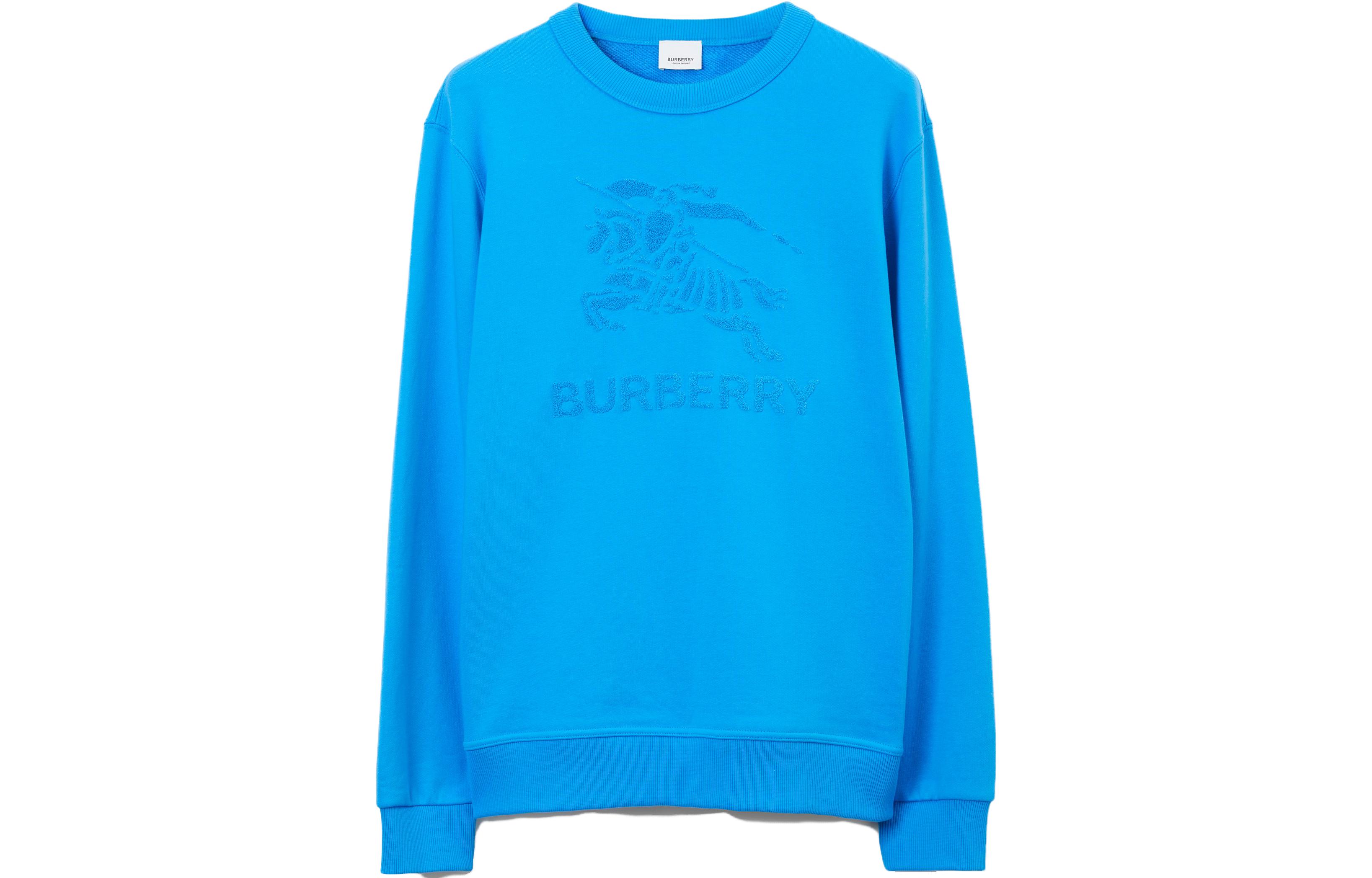 Burberry SS23  Light Blue Logo Print Crewneck Long Sleeve Sweatshirt. 80727591