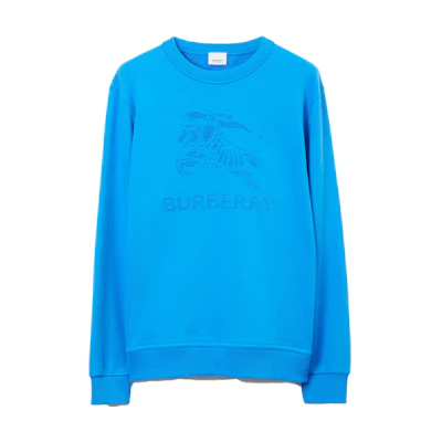 Burberry SS23 Light Blue Logo Print Crewneck Long Sleeve Sweatshirt. 80727591