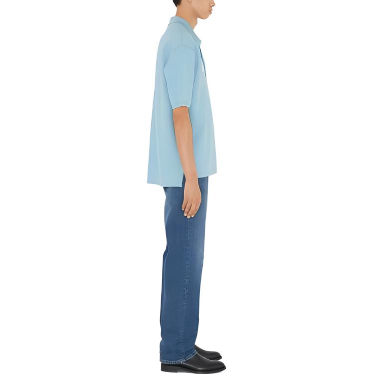 Purchase Burberry SS23 Camiseta Polo Azul Claro con Logo de Letras. 80655711