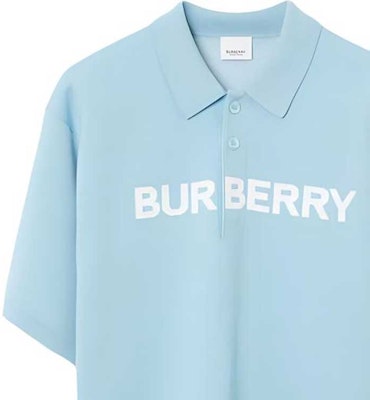 Burberry SS23 Camiseta Polo Azul Claro con Logo de Letras. 80655711 Cheap Burberry SS23 Camiseta Polo Azul Claro con Logo de Letras. 80655711