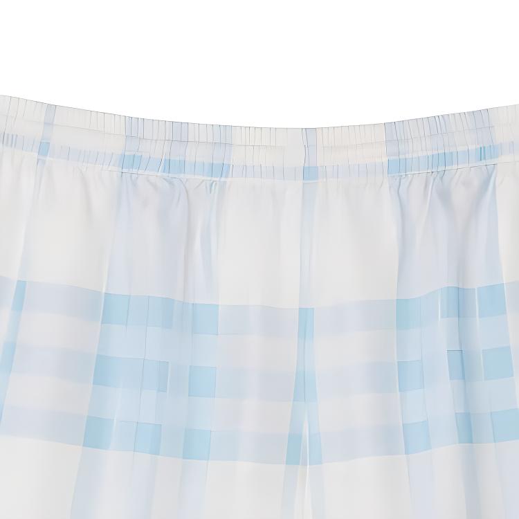 Burberry SS23  Light Sky Blue Check Elastic Waist Straight Shorts 80659571 圖 8