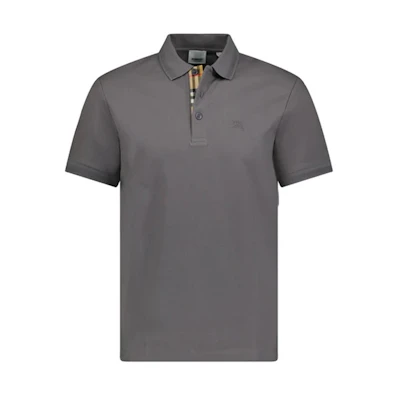 Burberry SS23 Logo Embroidered Short Sleeve Polo Shirt Grey 80675841
