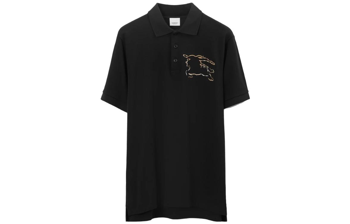 Order Burberry SS23  Logo Equestrian Knight Polo Shirt - Black 80706821