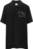 Order Burberry SS23 徽標馬術騎士短袖POLO襯衫 - 黑色 80706821