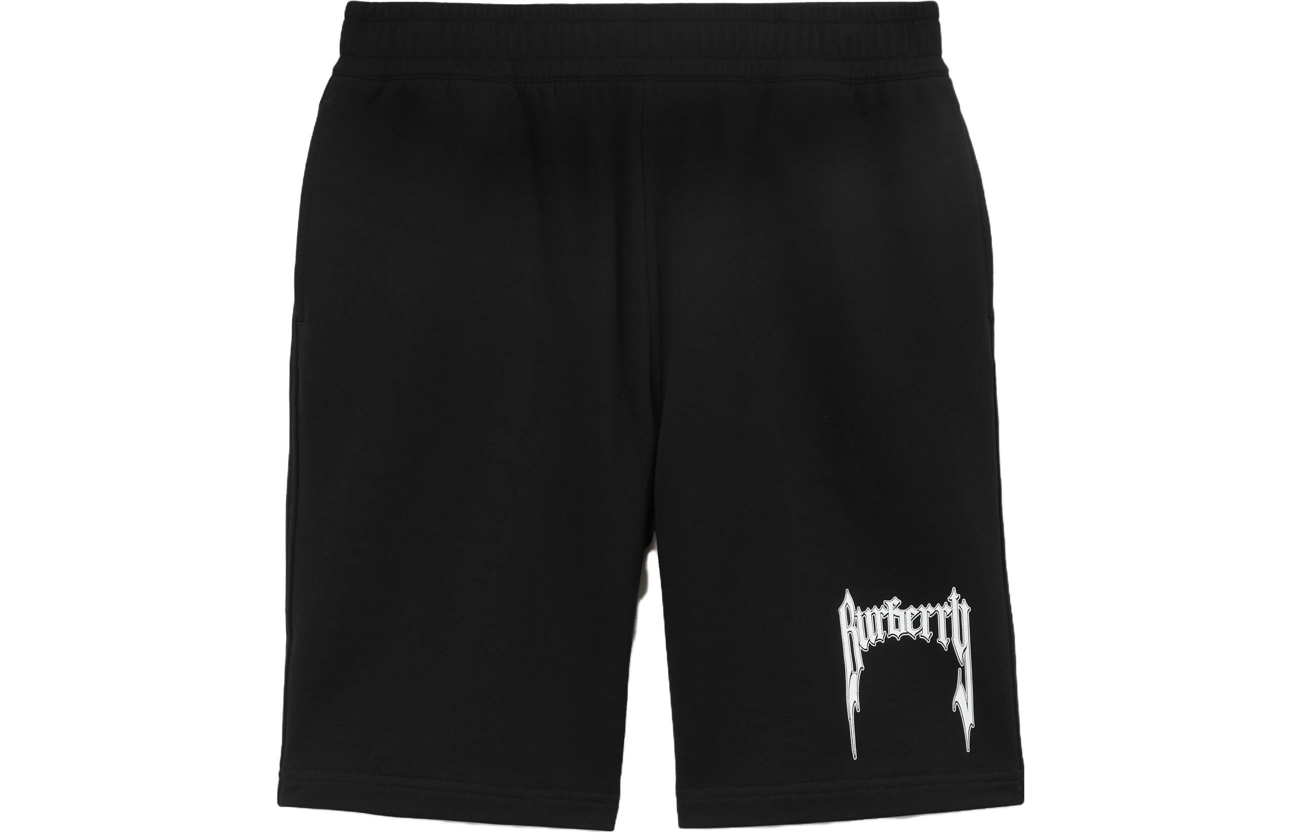 Burberry SS23  Logo Print Elastic Waist Shorts in Black. 80701381