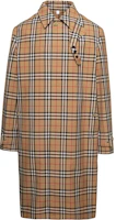 Burberry SS23 Long H-Line Trench Coat Brown Check Collar 80720171 Burberry SS23 Long H-Line Trench Coat Brown Check Collar 80720171