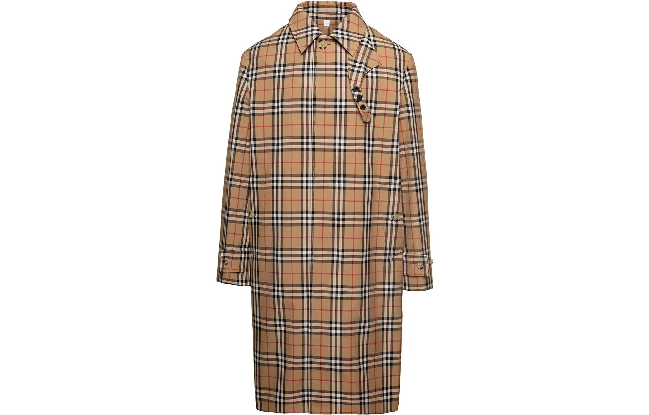 Burberry SS23  Long H-Line Trench Coat Brown Check Collar 80720171 圖 2