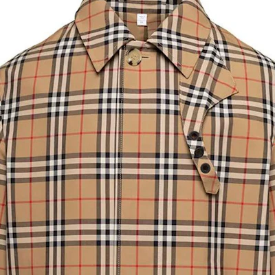 Burberry SS23 Long H-Line Trench Coat Brown Check Collar 80720171 Purchase Burberry SS23 Long H-Line Trench Coat Brown Check Collar 80720171