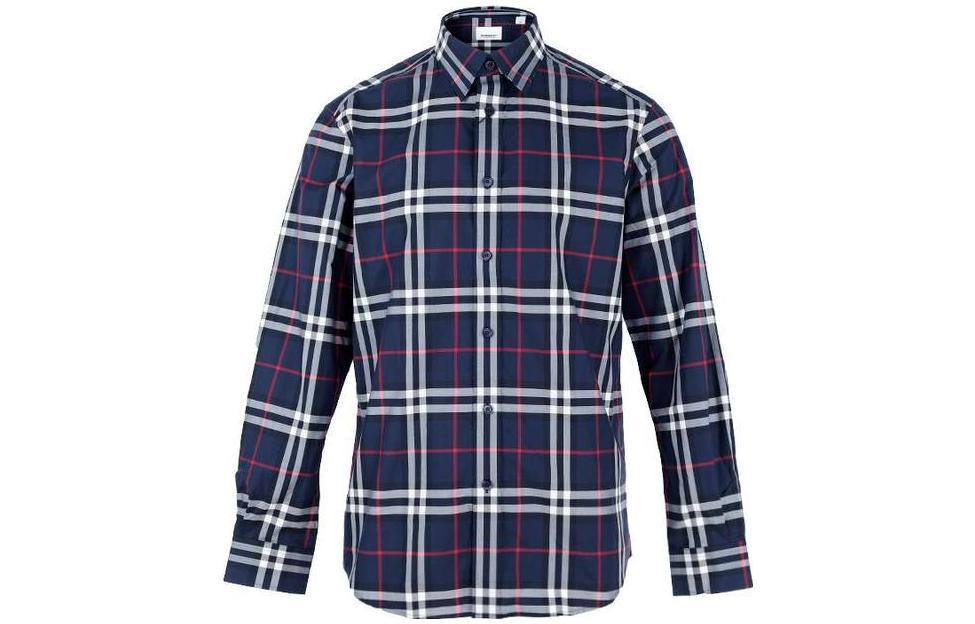 Burberry SS23  Long Sleeve Check Shirt Blue 80208651