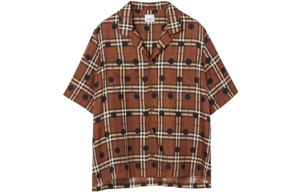 Burberry SS23  Loose-fit Shirt - Check Polka Dot in Dark Birch Brown. 80677961 圖 2