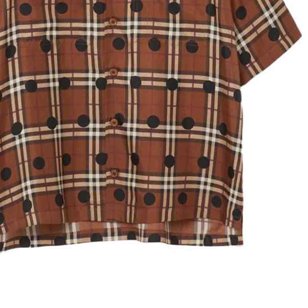 Burberry SS23  Loose-fit Shirt - Check Polka Dot in Dark Birch Brown. 80677961 圖 7