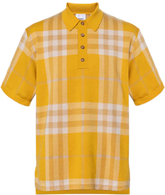 博柏利 SS23 宽松版格子短袖马球衫 万寿菊黄 80659711 Order 博柏利 SS23 宽松版格子短袖马球衫 万寿菊黄 80659711