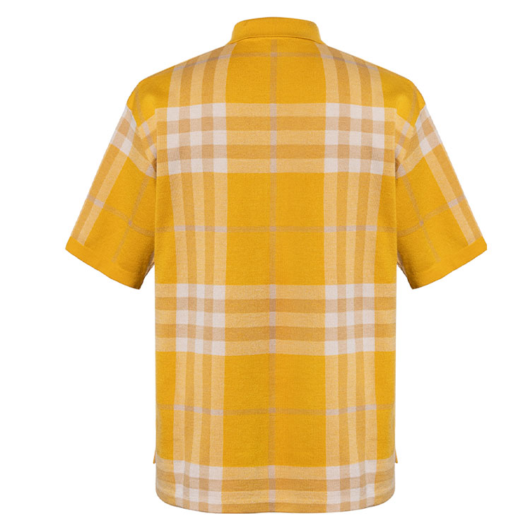 Lookbook 博柏利 SS23 宽松版格子短袖马球衫 万寿菊黄 80659711