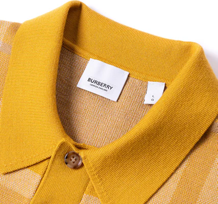 博柏利 SS23 宽松版格子短袖马球衫 万寿菊黄 80659711 Sizing 博柏利 SS23 宽松版格子短袖马球衫 万寿菊黄 80659711