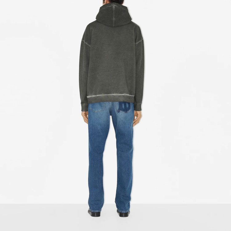 Burberry SS23  Loose Fit Cotton Zip Hoodie with Logo Print - Charcoal Gray. 80675111 圖 3