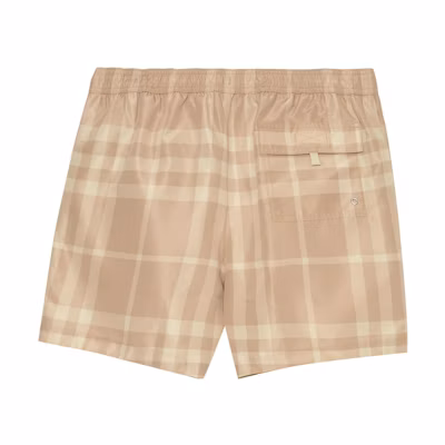 Burberry SS23 Mid-Rise Check Drawstring Casual Shorts Beige. 80685551