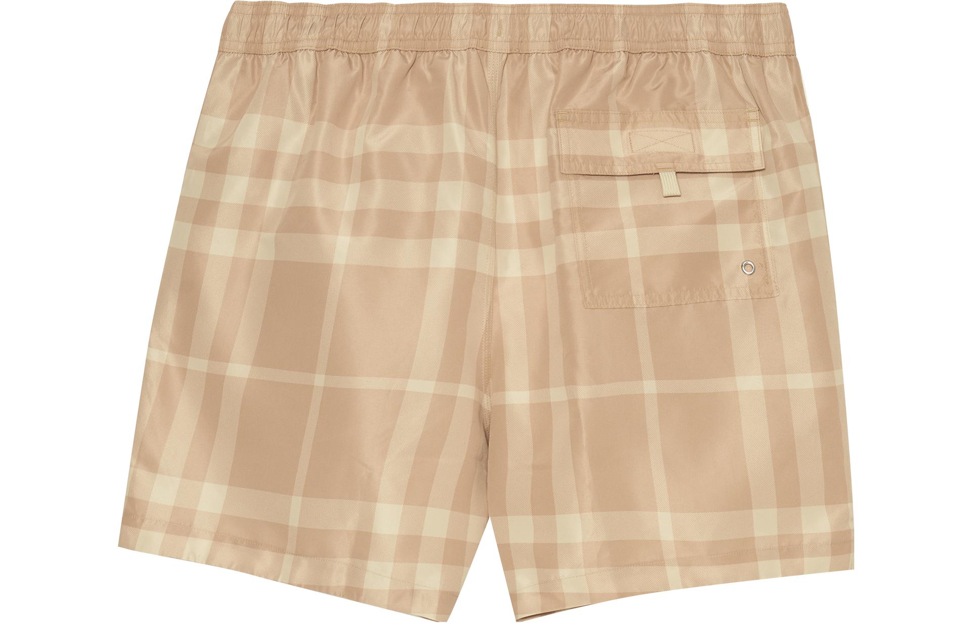 Order Burberry SS23 中腰格紋抽繩休閒短褲 米色. 80685551