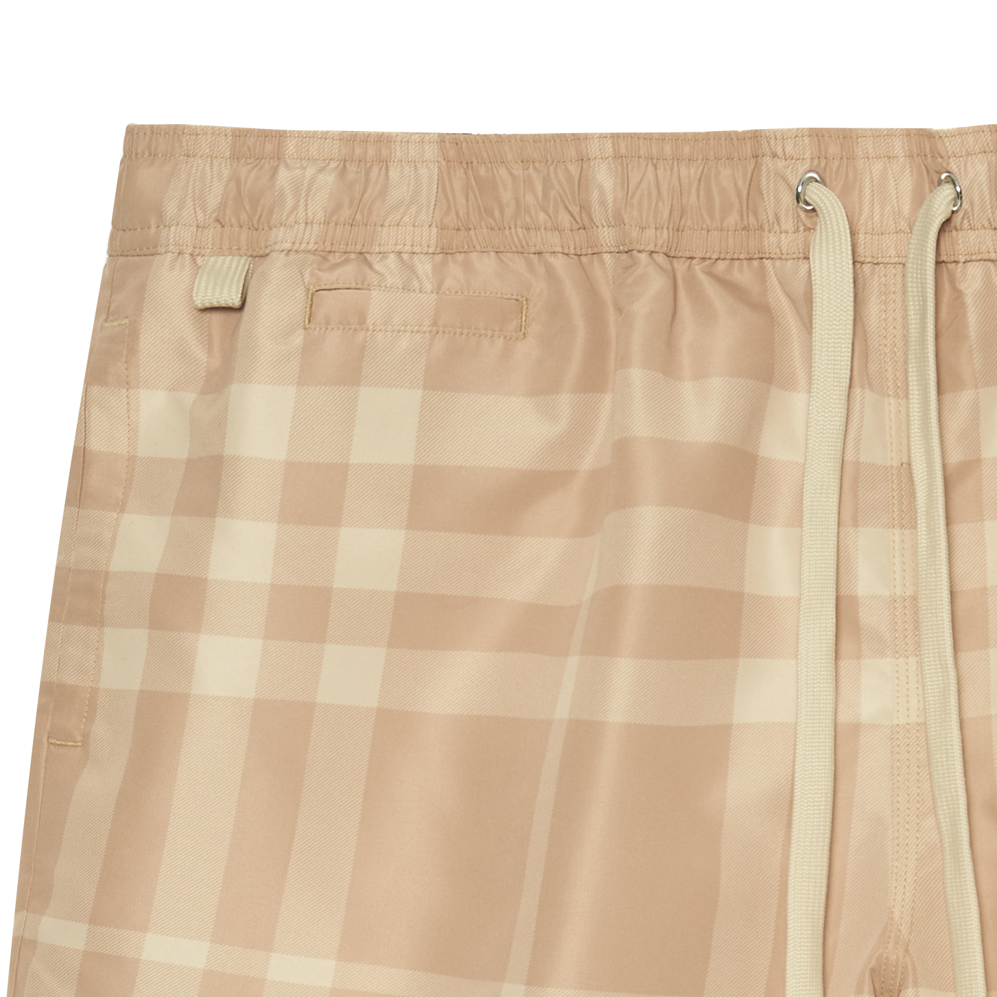 Sizing Burberry SS23 中腰格紋抽繩休閒短褲 米色. 80685551