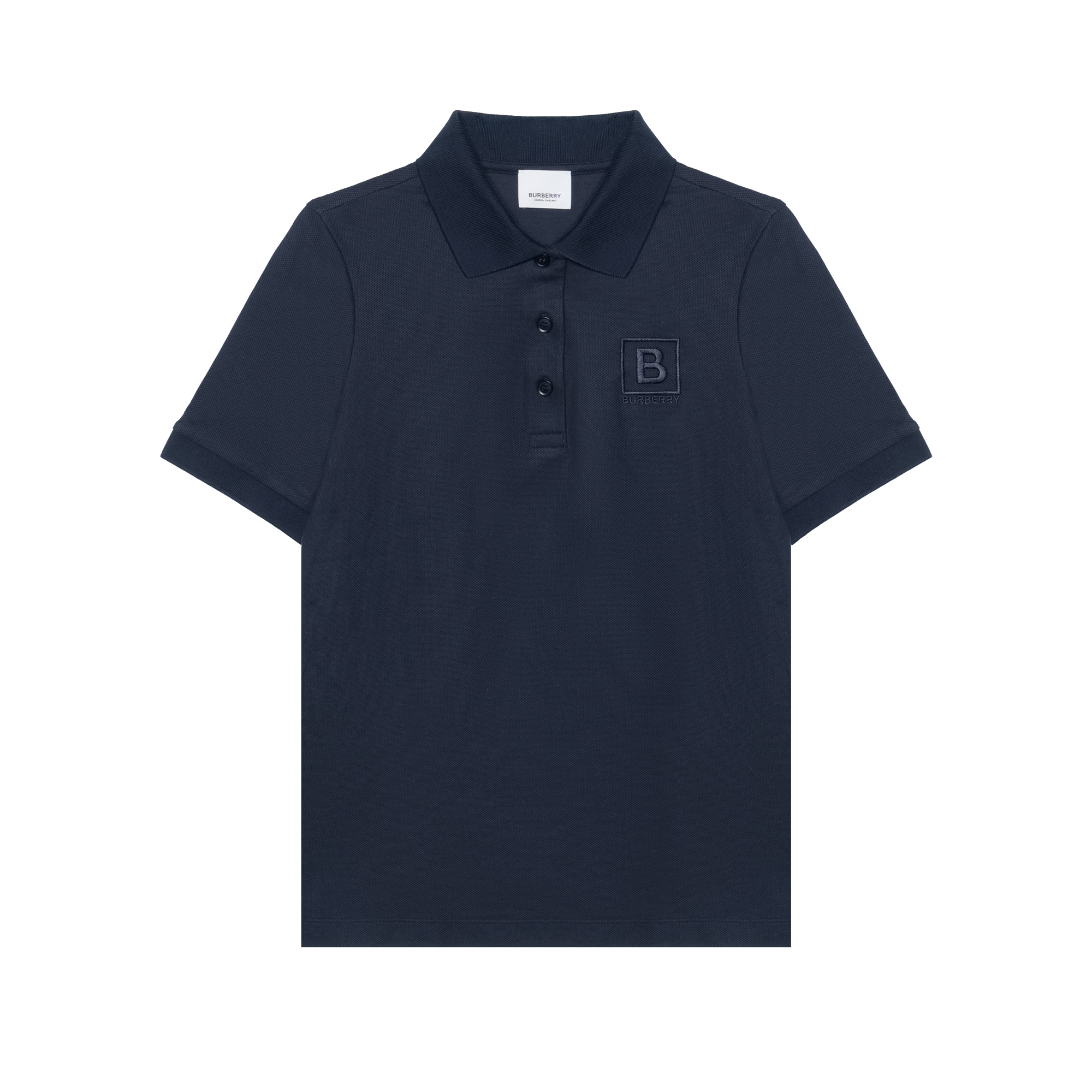 Burberry SS23  Navy Blue Logo Crewneck Short Sleeve Polo Shirt. 80526521