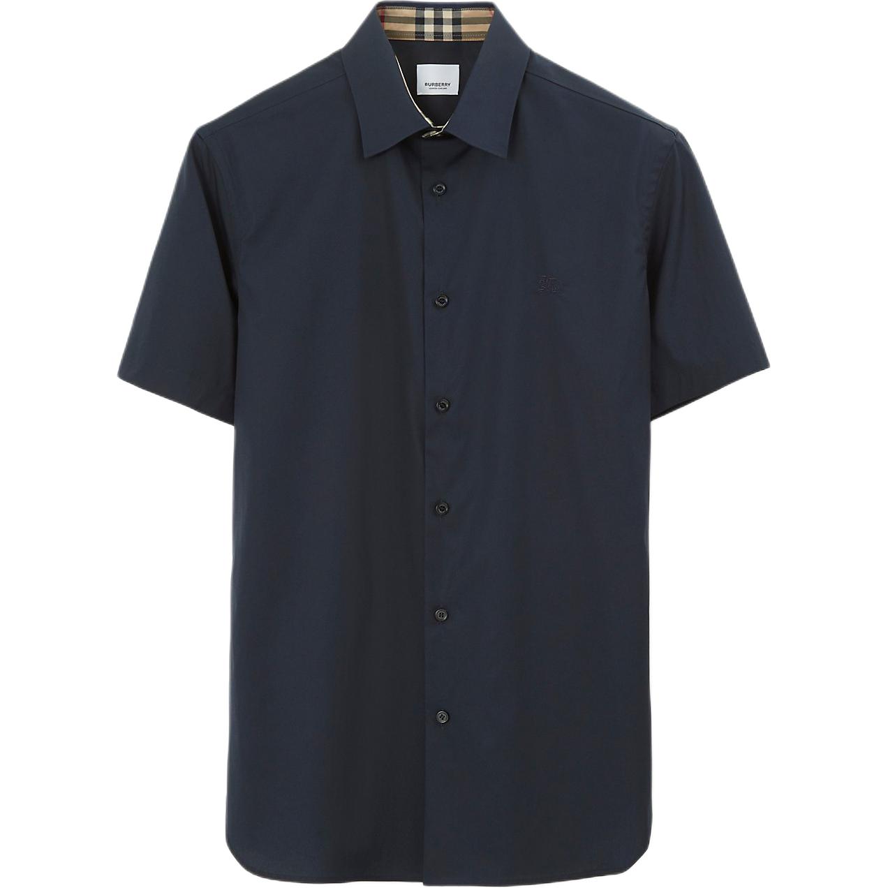 Burberry SS23  Navy Blue Single-Breasted Short-Sleeve Shirt 80718381