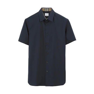 Burberry SS23 Navy Blue Single-Breasted Short-Sleeve Shirt 80718381