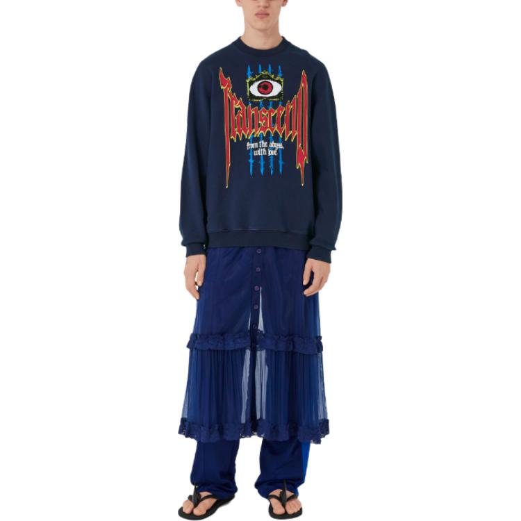 Lookbook 博柏利 SS23 深蓝色标志眼睛印花宽松长袖卫衣. 80701521