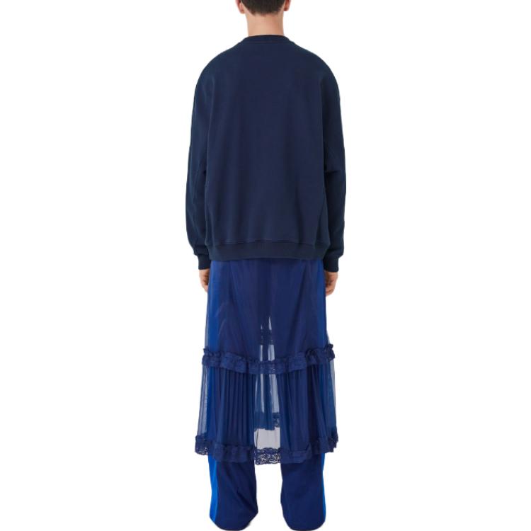 Shop 博柏利 SS23 深蓝色标志眼睛印花宽松长袖卫衣. 80701521