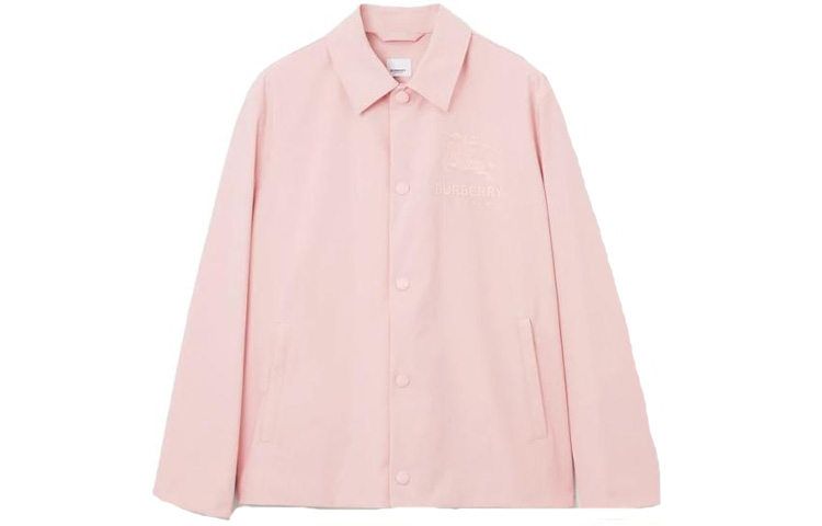 Burberry SS23  Pink Logo Embroidered Long-Sleeve Square-Neck Shirt. 80715081 圖 2