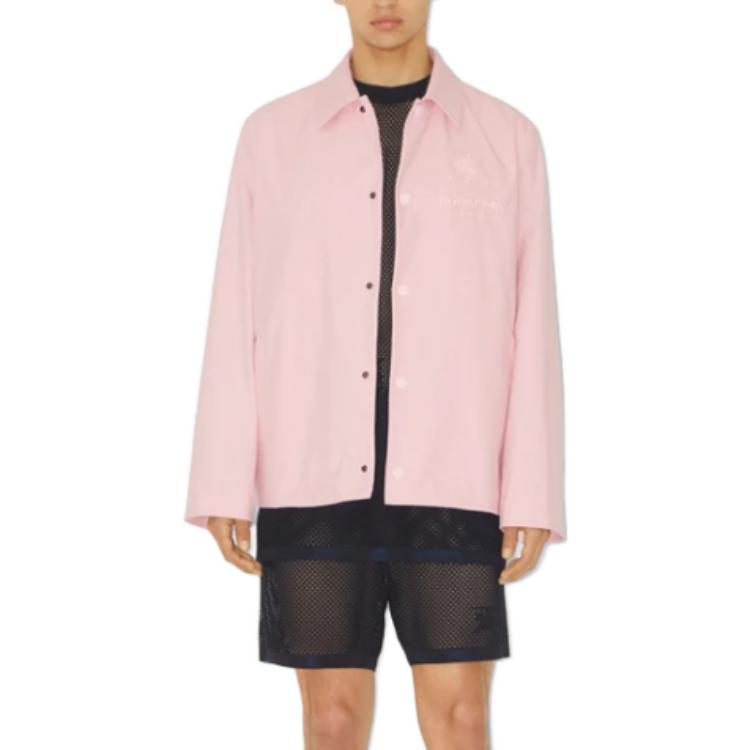 Burberry SS23  Pink Logo Embroidered Long-Sleeve Square-Neck Shirt. 80715081 圖 3