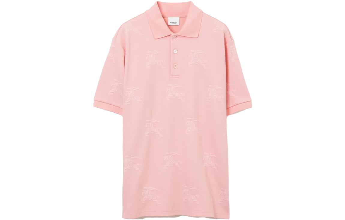 Burberry SS23  Pink Tonal Pattern Button Short Sleeve Polo Shirt 80714071 圖 2