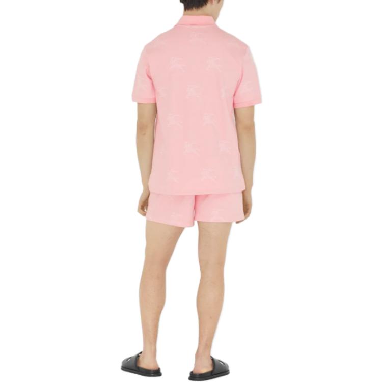 Burberry SS23  Pink Tonal Pattern Button Short Sleeve Polo Shirt 80714071 圖 4