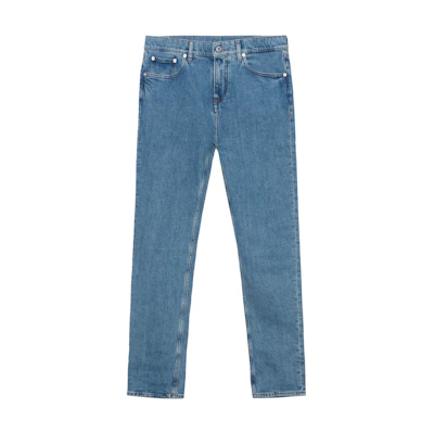 Burberry SS23 Slim Fit Straight Denim Jeans in Mid Blue. 80715511