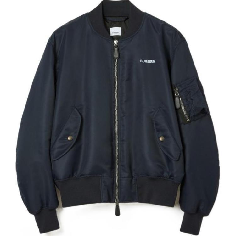 Burberry SS23  Smoked Navy Logo Print Bomber Jacket. 80656321