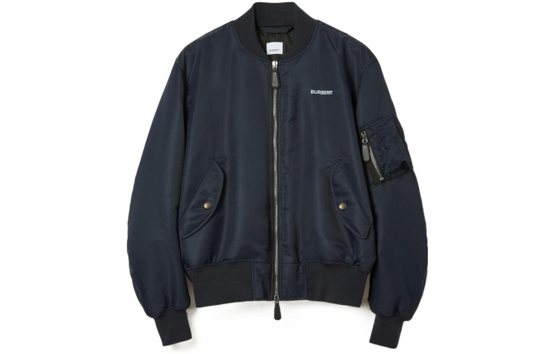 Order Burberry SS23  Smoked Navy Logo Print Bomber Jacket. 80656321