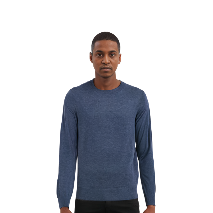 Purchase Burberry SS23 Baju Sejuk Jalinan Lengan Panjang Biru Padu 40228251