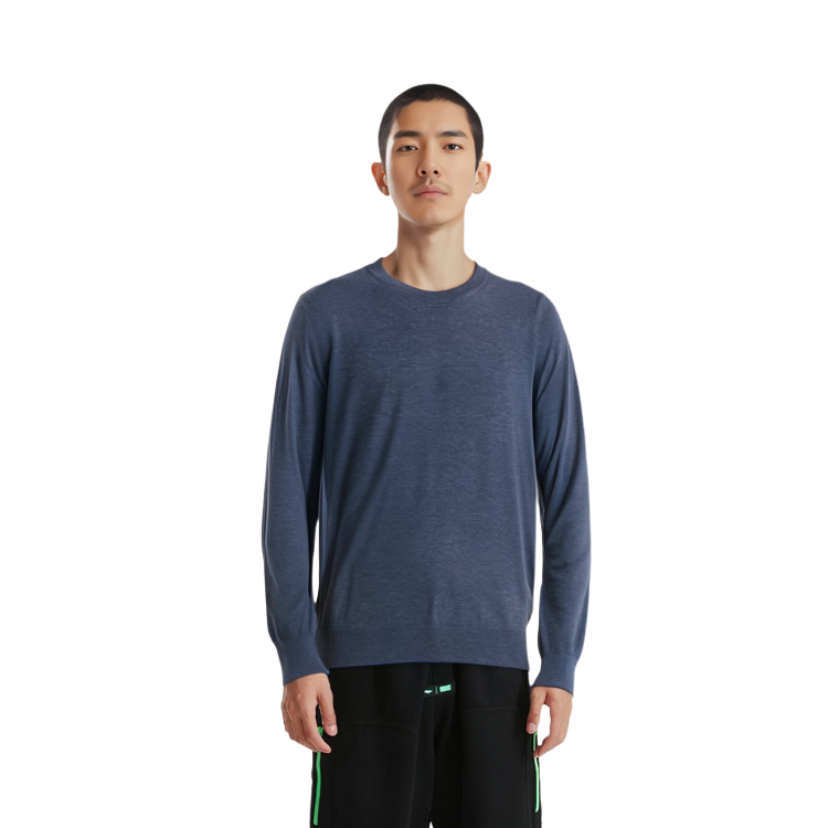 Sizing Burberry SS23 Baju Sejuk Jalinan Lengan Panjang Biru Padu 40228251