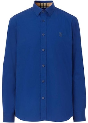 Burberry SS23 Solid Casual Single-Breasted Shirt Blue 80618161 Buy Burberry SS23 Solid Casual Single-Breasted Shirt Blue 80618161