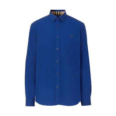 Burberry SS23 Solid Casual Single-Breasted Shirt Blue 80618161