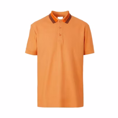 Burberry SS23 Solid Color Button Short Sleeve Polo Shirt Orange 80642041