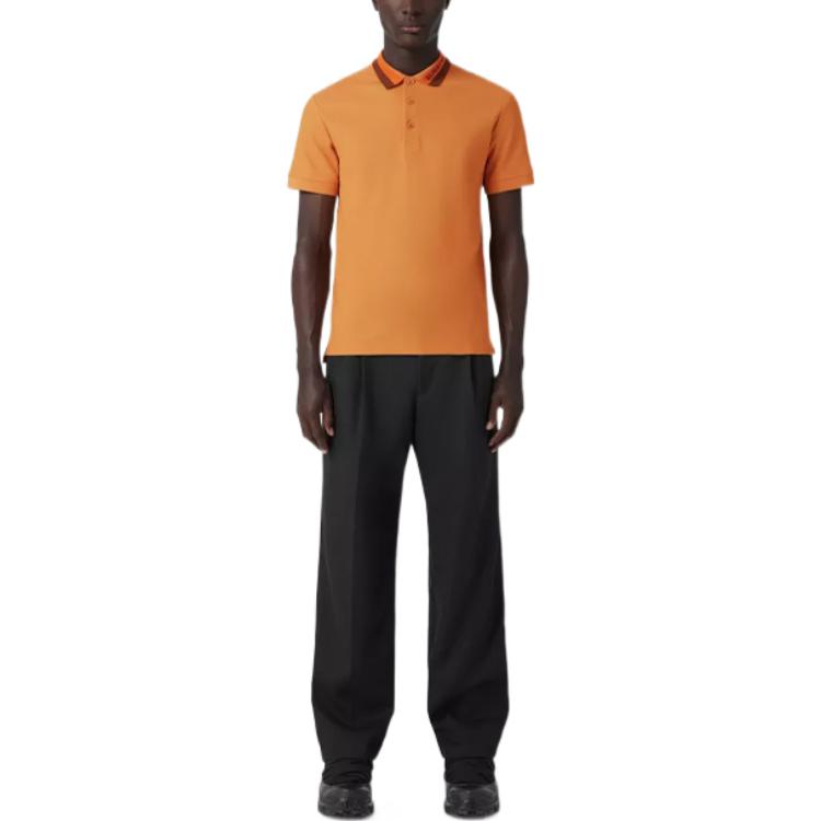 Lookbook Burberry SS23  Solid Color Button Short Sleeve Polo Shirt Orange 80642041